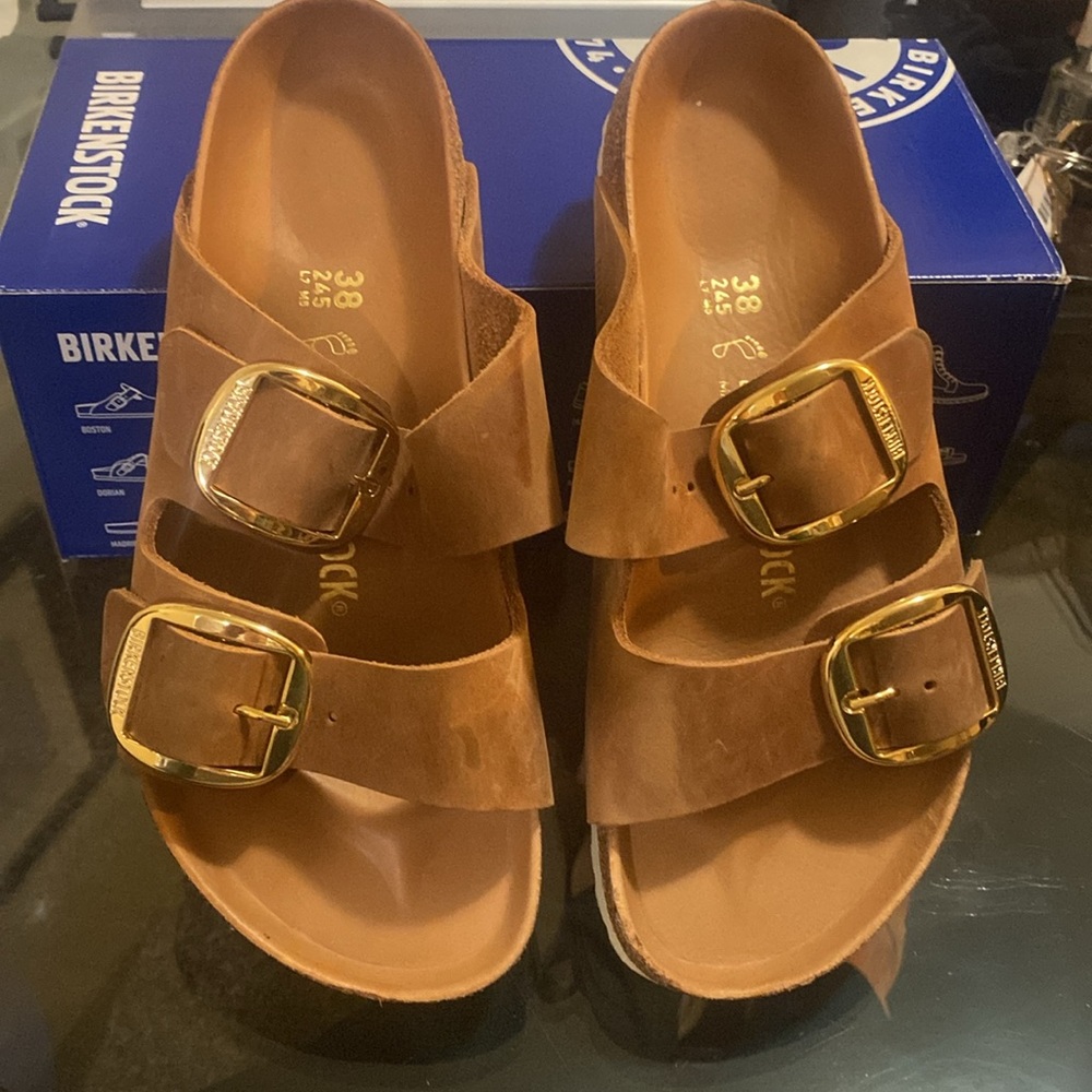 Birkenstock Arizona Big Buckle Sandals - Cognac